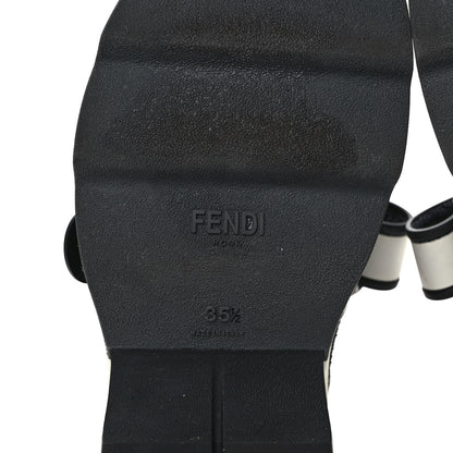 Fendi Stretch Yarn FF Stiff Band Rockoko Sneakers 35.5 Black White Tobacco 6 of 7