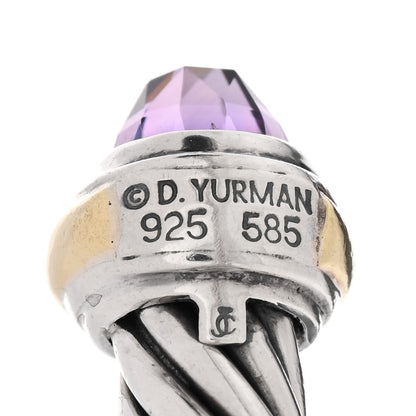 David Yurman Sterling Silver 14K Yellow Gold Amethyst 7mm Cable Classics Bracelet 3 of 3