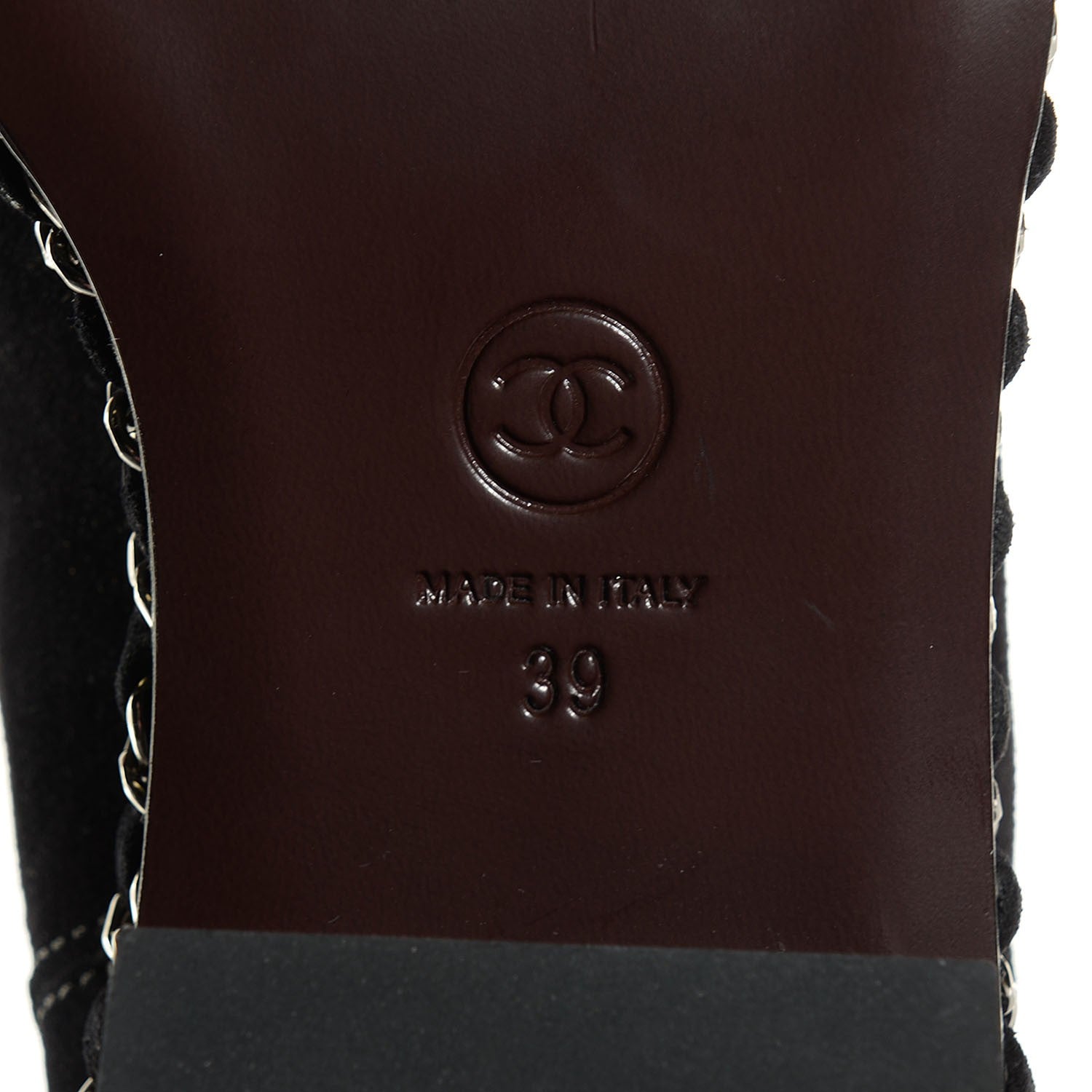 Chanel Suede Chain Around Elastic Boots 39 Marron Clair 6 of 8