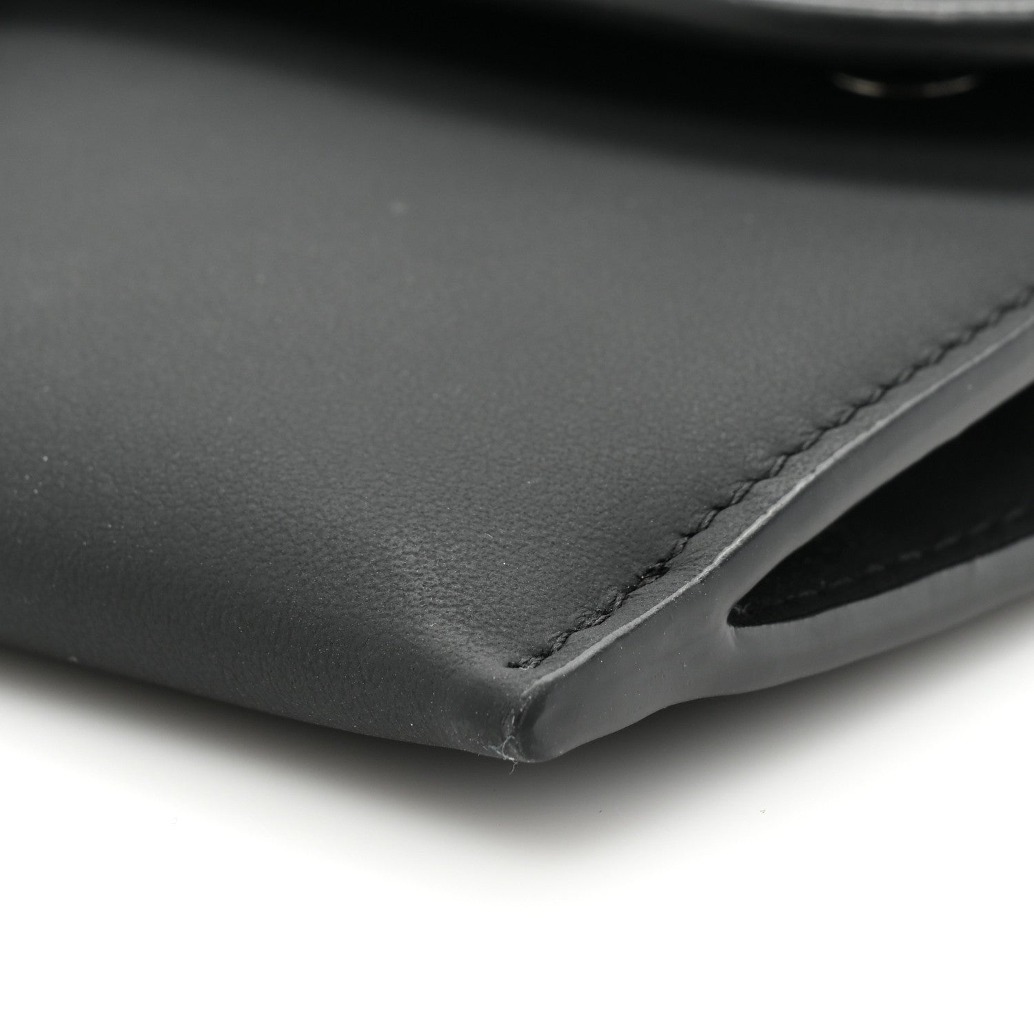 Christian Dior Ultra Matte Calfskin Saddle Chain Wallet Pouch Black 10 of 13