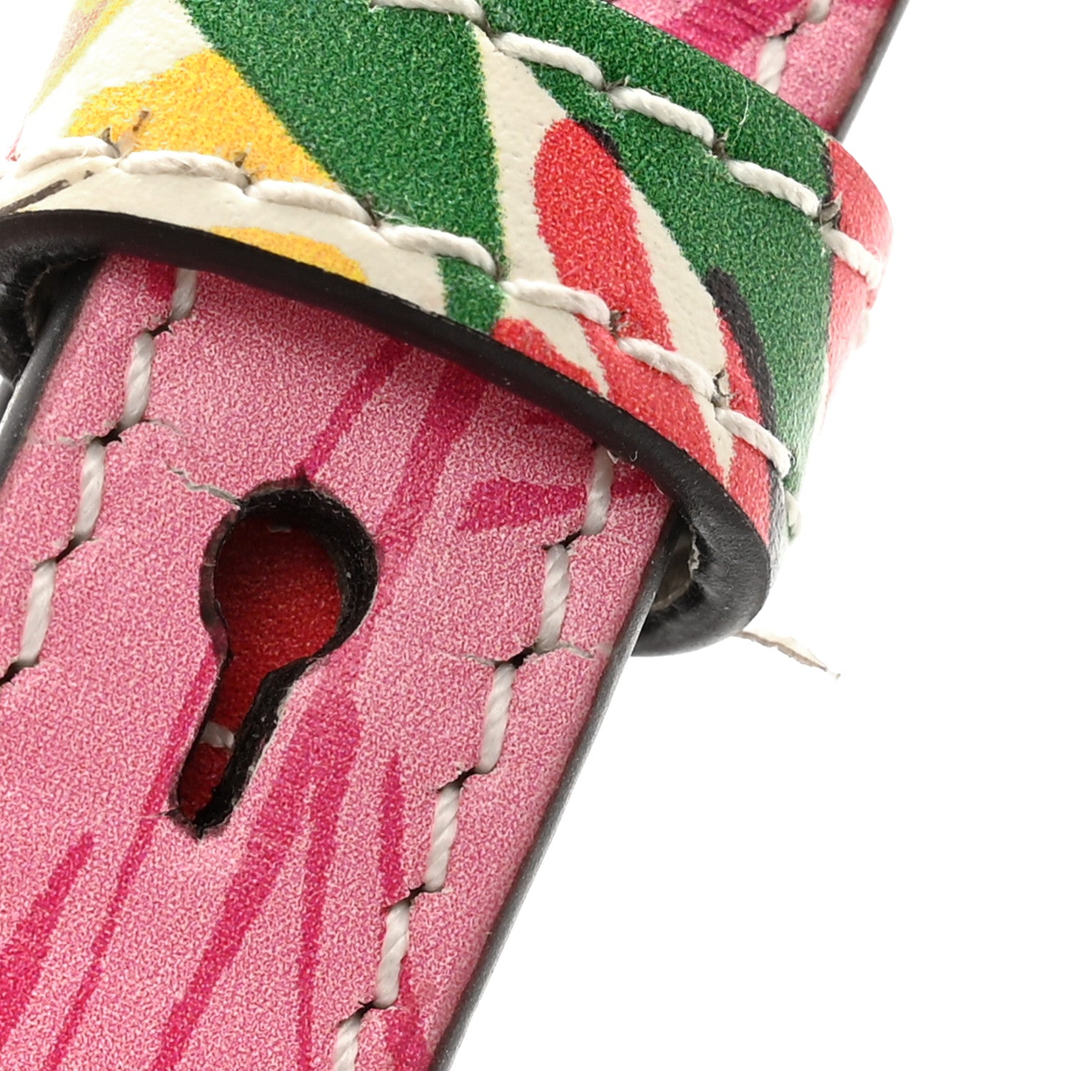 Gucci X KEN SCOTT Calfskin Matelasse Floral Print Small GG Marmont Chain Shoulder Bag Ivory Pink 15 of 17