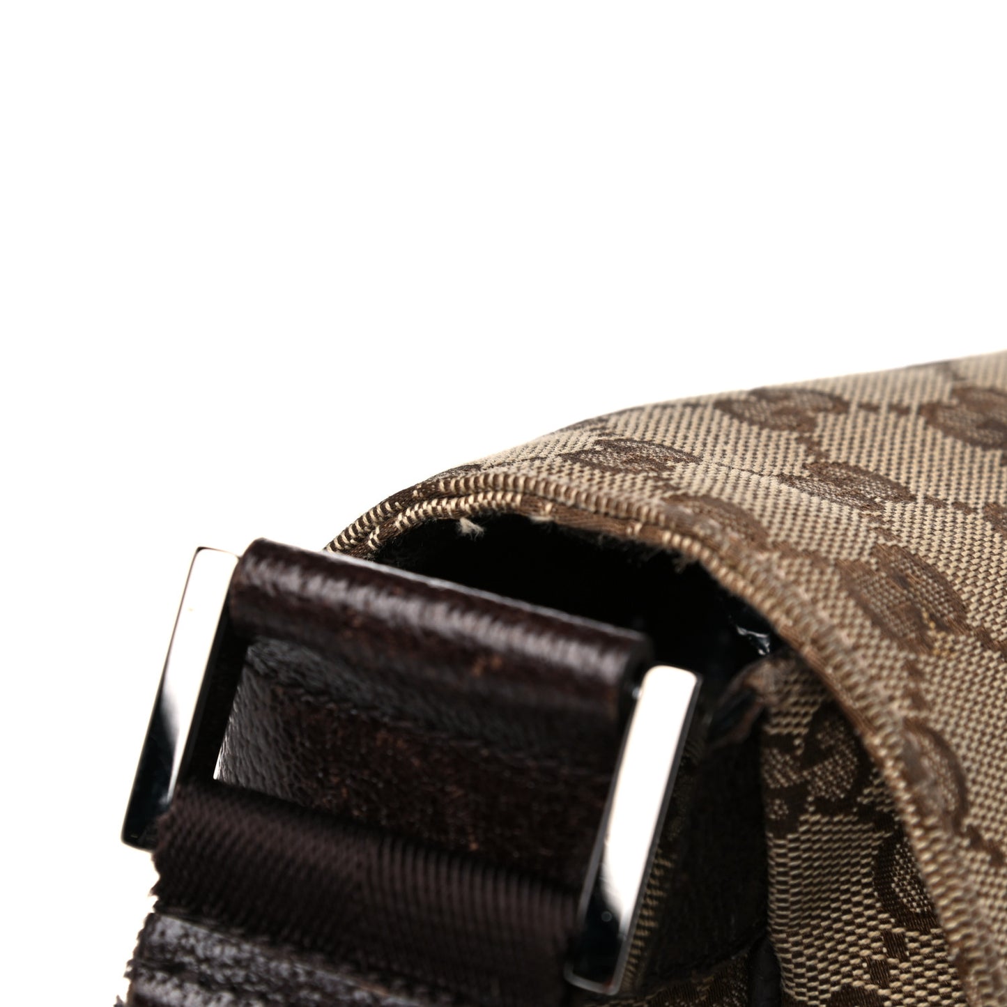 Monogram Small Flap Messenger Bag Beige Dark Brown