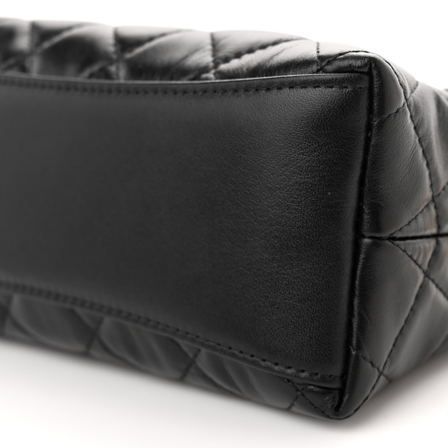 Chanel Shiny Crumpled Calfskin Quilted Clutch With Chain Black 10 of 11