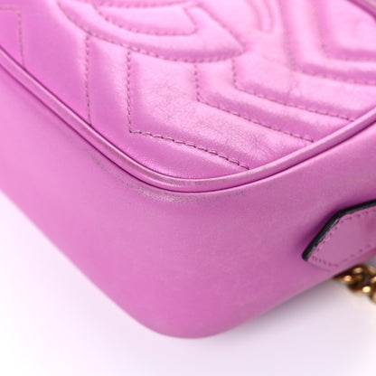 Gucci Calfskin Matelasse Mini GG Marmont Chain Shoulder Bag Candy Mousse 11 of 23
