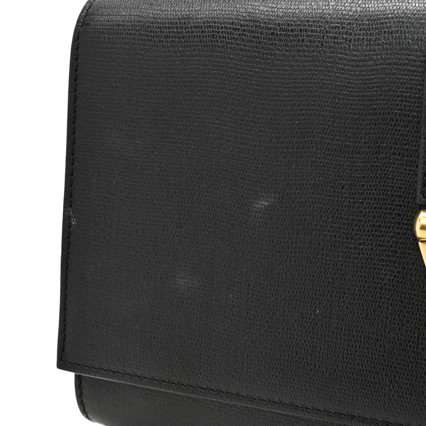 Textured Calfskin Classic Y Ligne Clutch Black