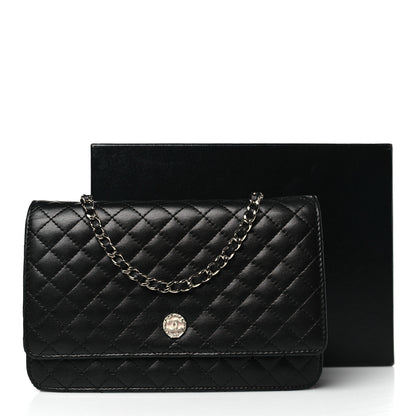 Chanel Lambskin Micro Quilted Wallet On Chain WOC Black 11 of 11
