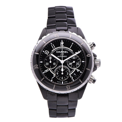 Chanel Stainless Steel Ceramic 41mm J12 Chronograph Automatic Watch Black 1 of 8