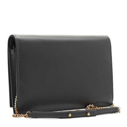 Saint Laurent Glossy Calfskin Monogram Chain Wallet Storm 3 of 8