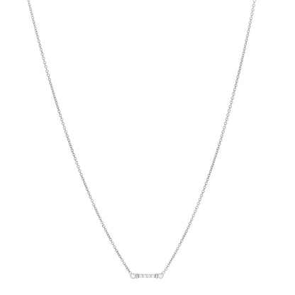 Tiffany Platinum Diamond Fleur de Lis Key Bar Pendant Necklace 1 of 6