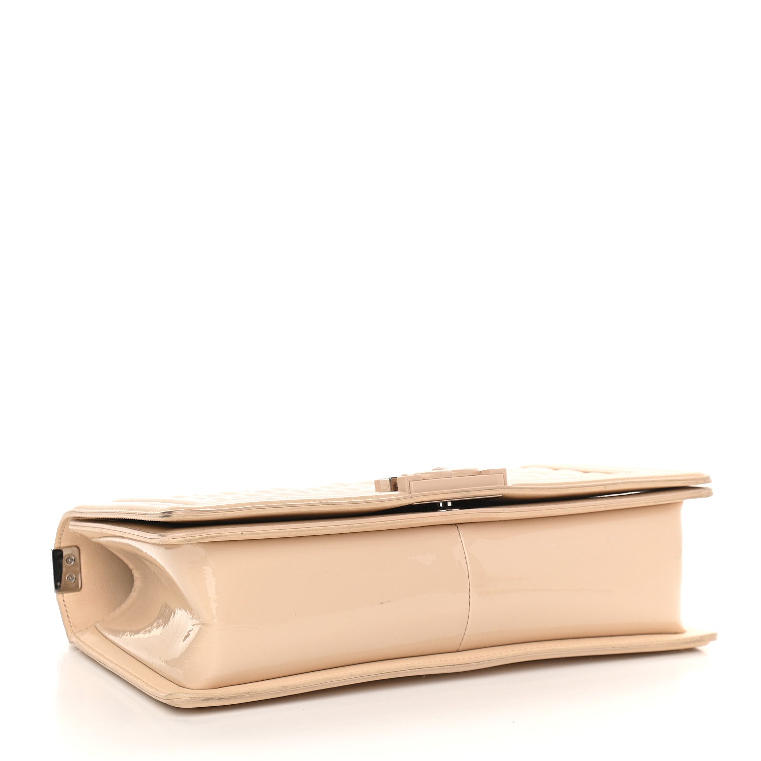 Chanel Patent Calfskin New Medium Boy Flap Plexiglass Beige 3 of 8