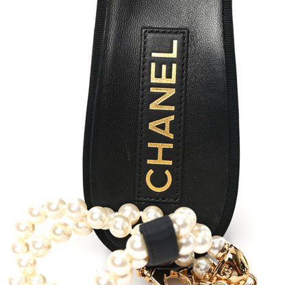 Chanel Silk Pearl Bow CC Ankle Strap Sandals 39.5 Pink Black 8 of 10