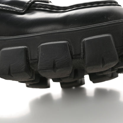 Prada Spazzolato Rois Metal Triangle Logo Mens Monolith 60mm Loafers 6 Black 15 of 15