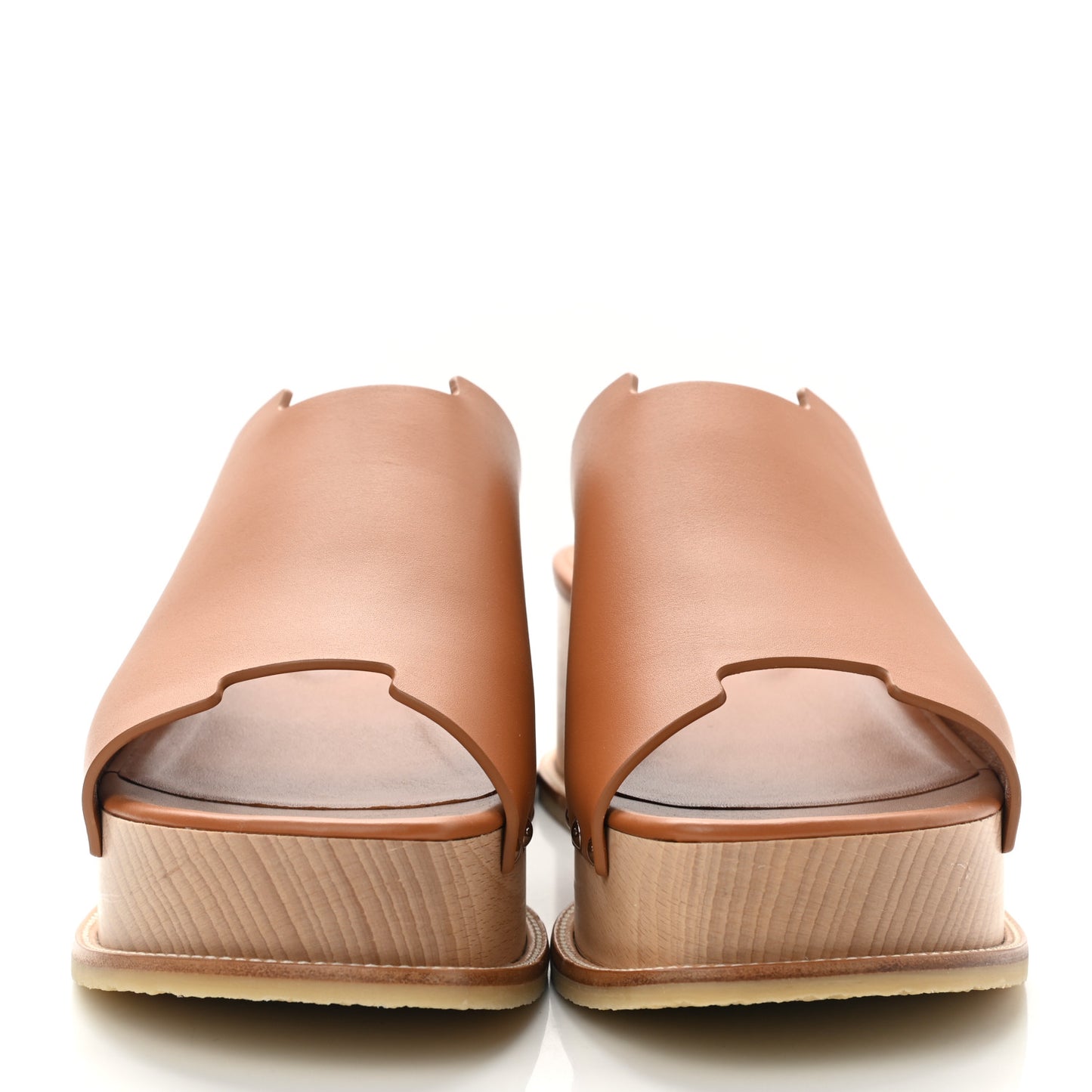 Calfskin Ellipse Sandals 40 Marron Glaise