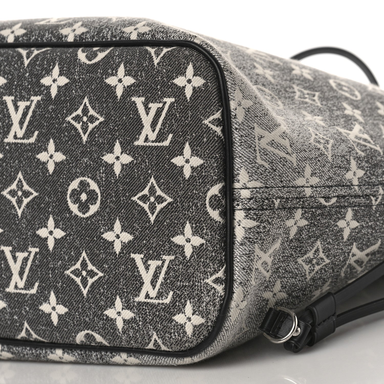 Louis Vuitton Denim Monogram Jacquard Neverfull MM Grey 9 of 9
