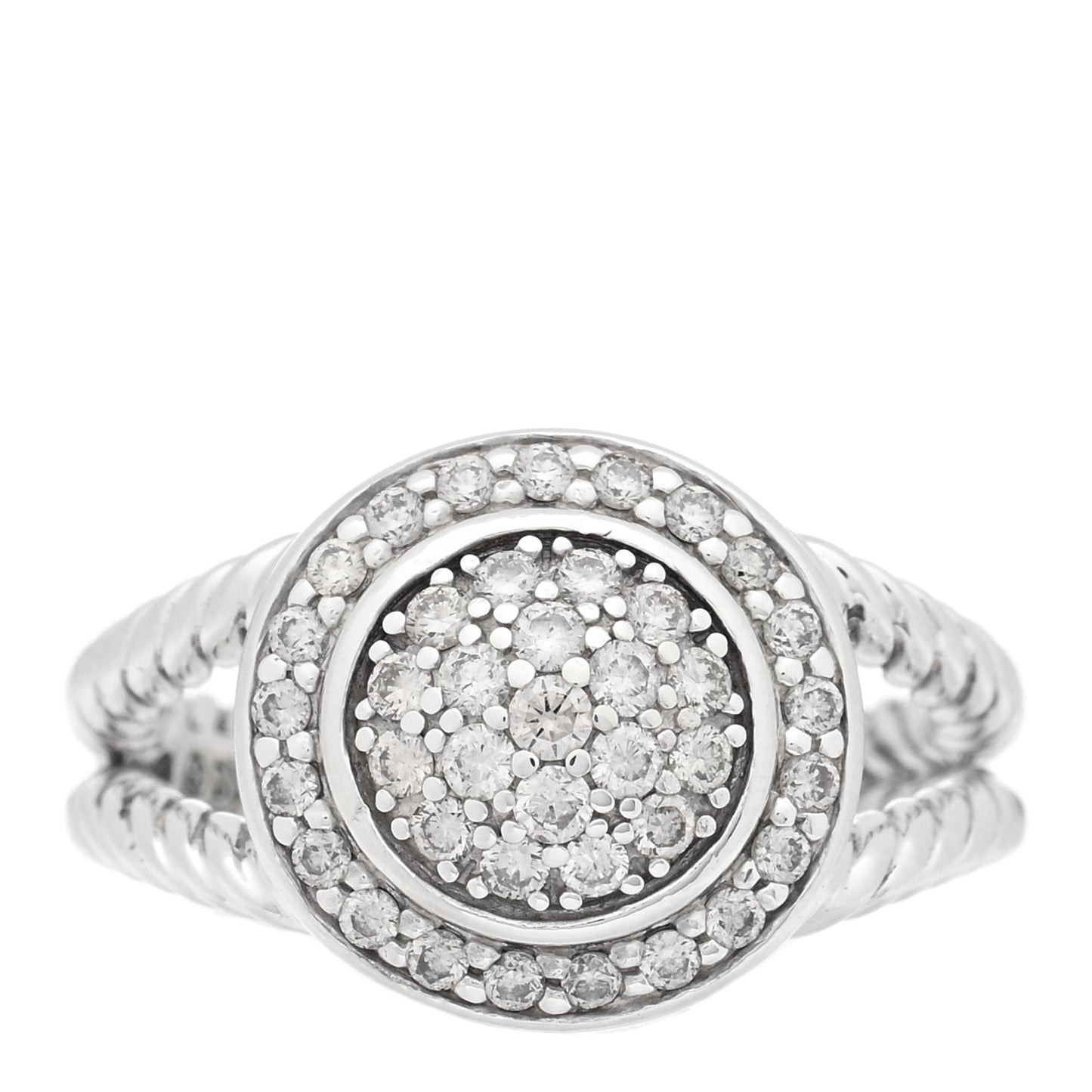 Sterling Silver Diamond 8mm Petite Cerise Pave Ring 52 6