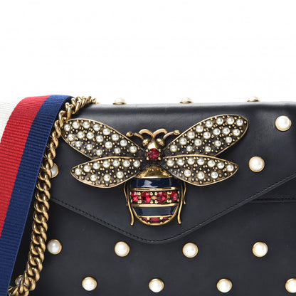 Gucci Nappa Pearl Studded Mini Queen Margaret Broadway Shoulder Bag Black 11 of 11