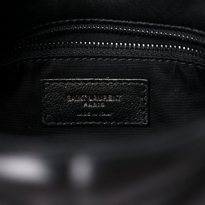 Saint Laurent Lambskin Quilted Toy Loulou Puffer Monogram Chain Satchel Black 7 of 11