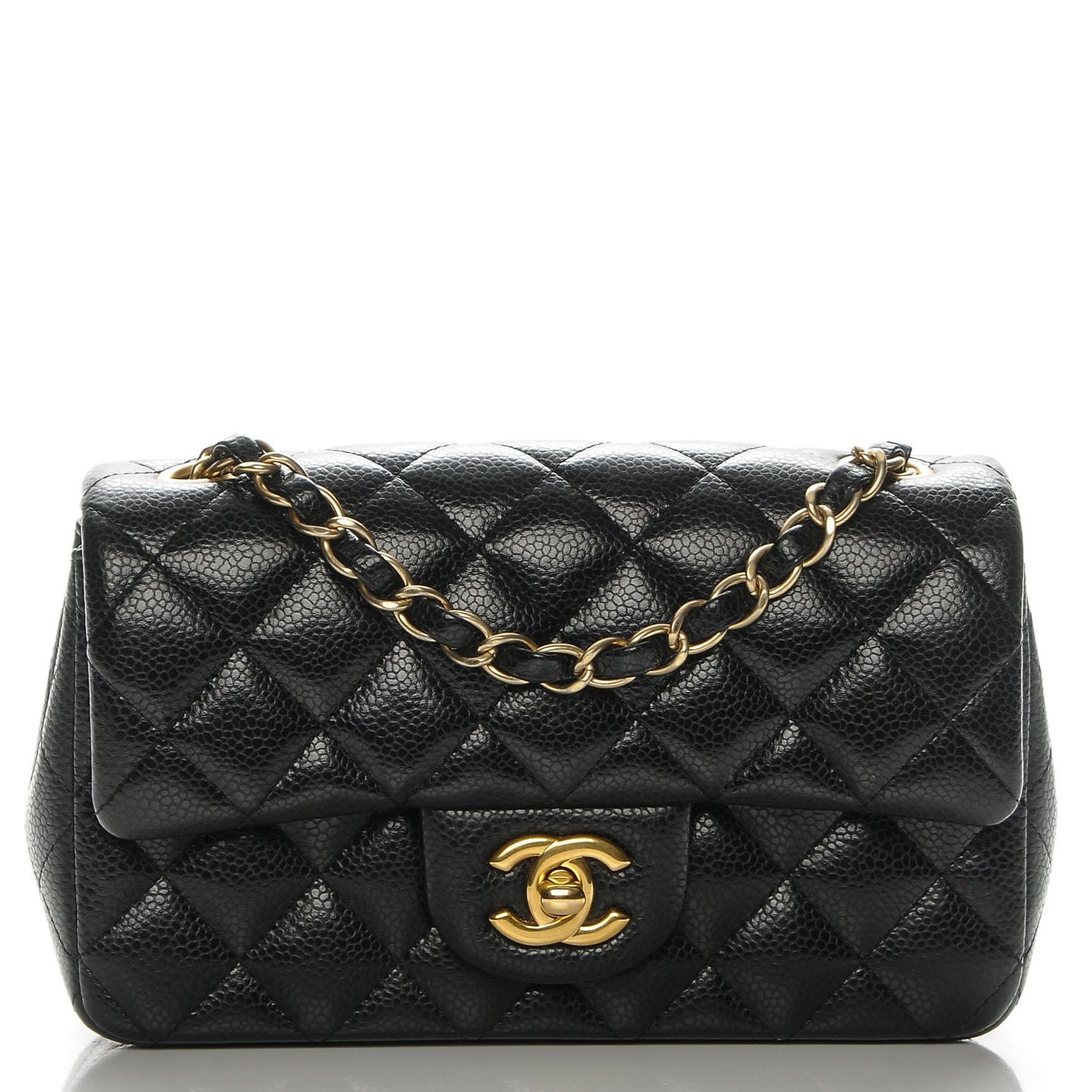 Caviar Quilted Mini Rectangular Flap Black