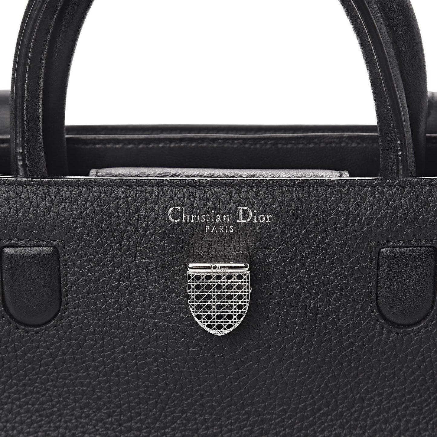 Grained Calfskin Mini Diorever Flap Black