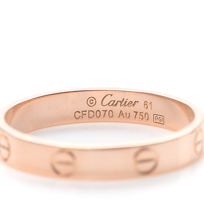 Cartier 18K Pink Gold 3.5mm LOVE Wedding Band Ring 61 9.5 4 of 4
