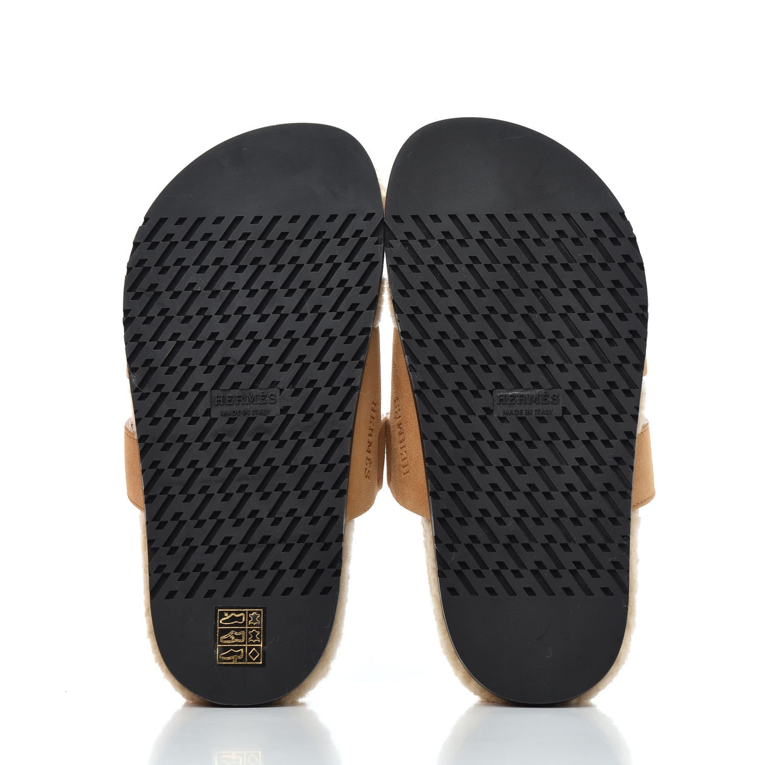 Hermes Suede Goatskin Woolskin Womens Chypre Sandals 36.5 Golden Beige 5 of 9