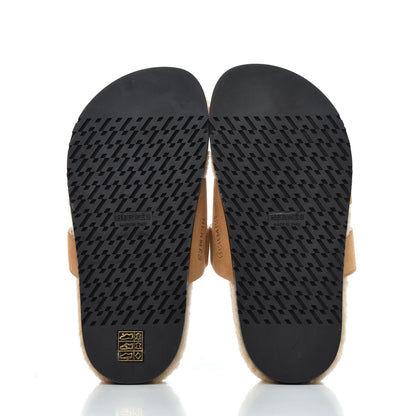 Hermes Suede Goatskin Woolskin Womens Chypre Sandals 36.5 Golden Beige 5 of 9