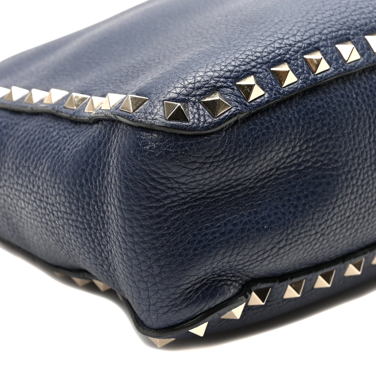 Valentino Garavani Pebbled Calfskin Small Rockstud Flip-Lock Messenger Bag Pure Blue 8 of 9