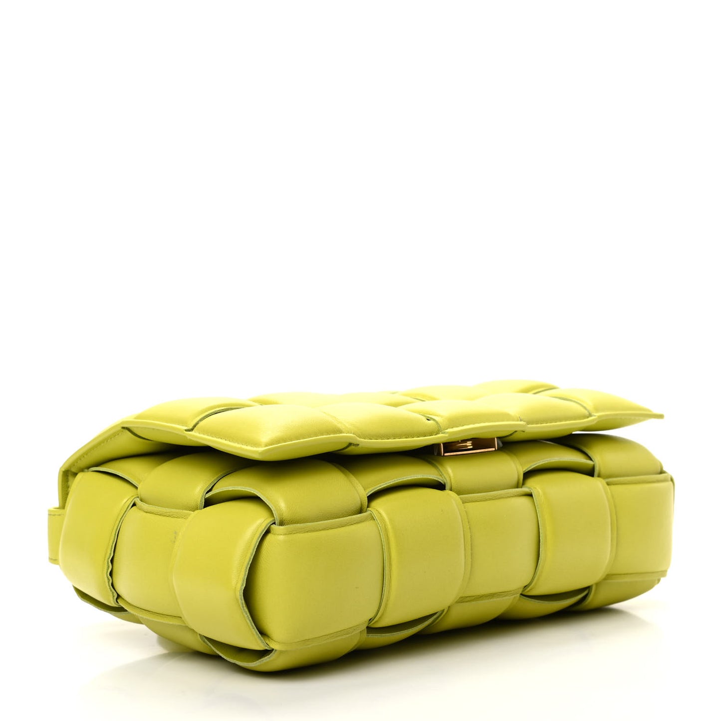 Nappa Maxi Intreccio Padded Cassette Crossbody Bag Kiwi