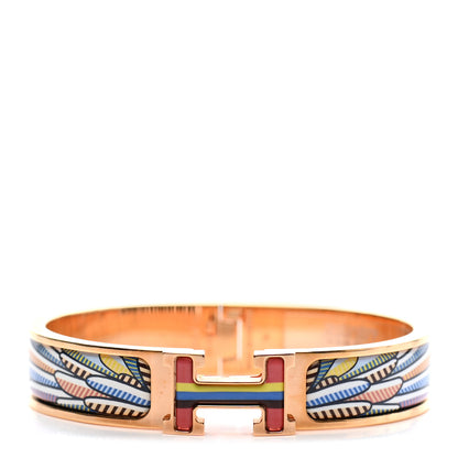 Hermes Enamel Printed Panoplie Equestre Clic Clac H Bracelet 1 of 4