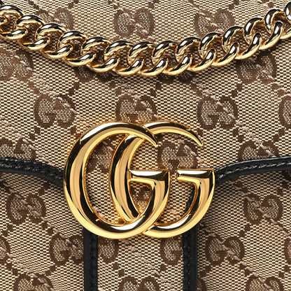 Gucci Monogram Matelasse Diagonal Mini GG Marmont Shoulder Bag Beige Black 8 of 10