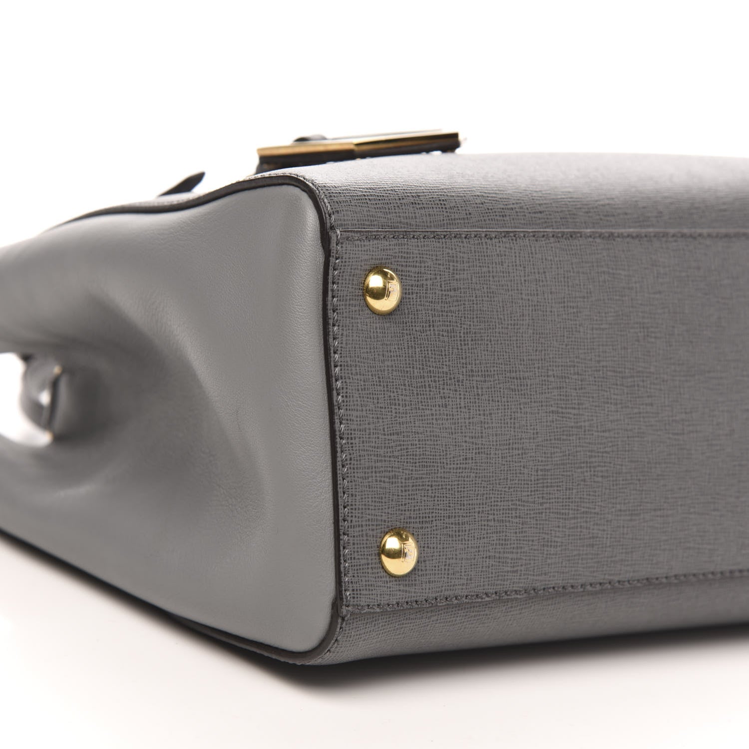 Fendi Vitello Elite Petite 2Jours Tote Grigio Grigio Chiaro 8 of 11
