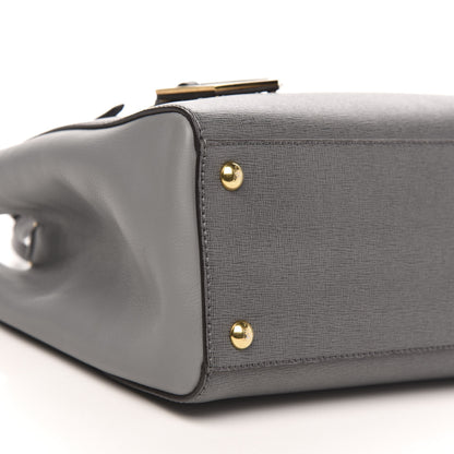 Fendi Vitello Elite Petite 2Jours Tote Grigio Grigio Chiaro 8 of 11
