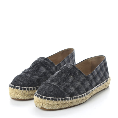 Chanel Flannel CC Espadrilles 36 Dark Grey Black 3 of 8