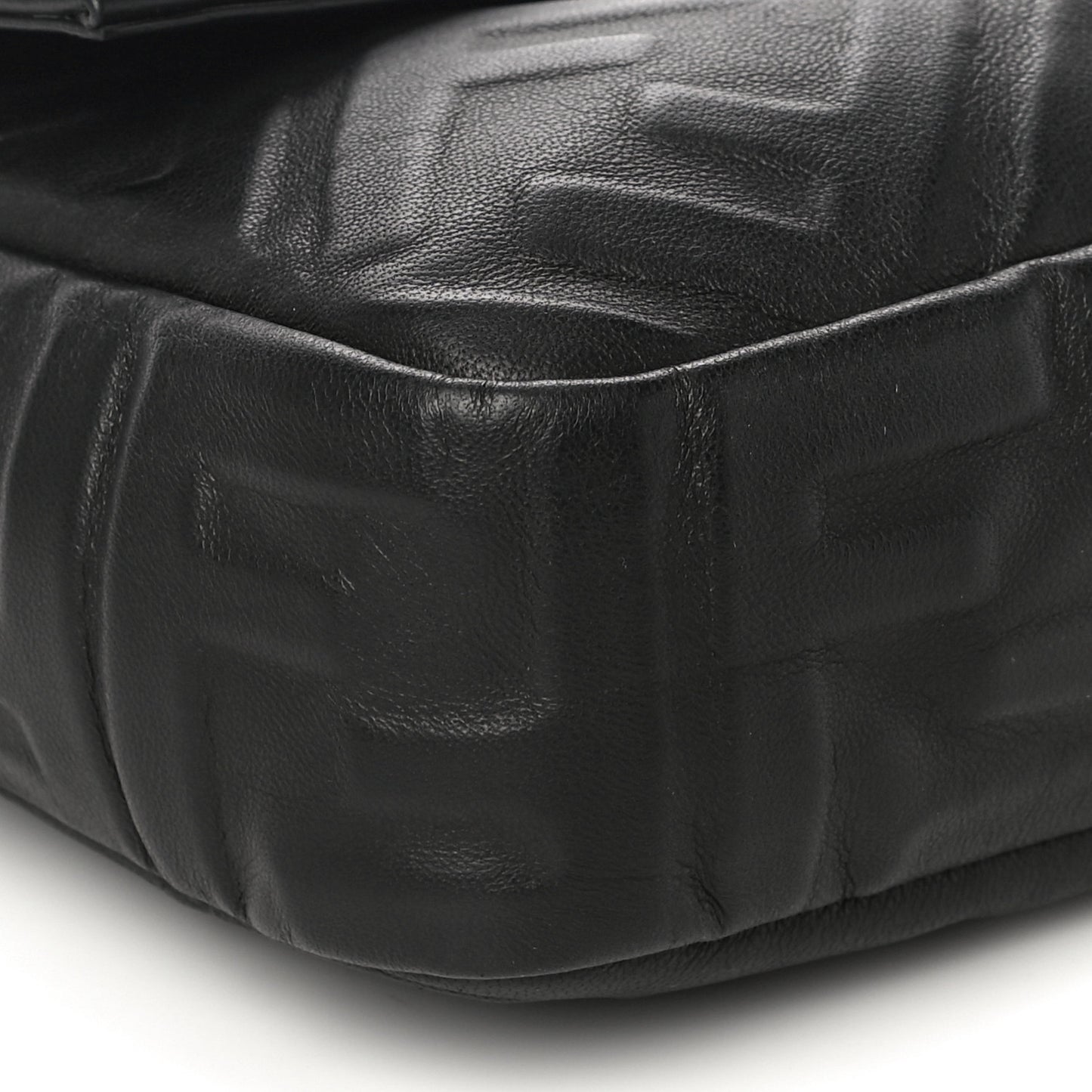 Nappa FF 1974 Embossed Large Baguette Black