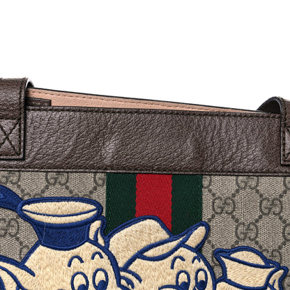 Gucci X DISNEY GG Supreme Monogram Web Three Little Pigs Large Ophidia Tote Beige New Acero 18 of 22