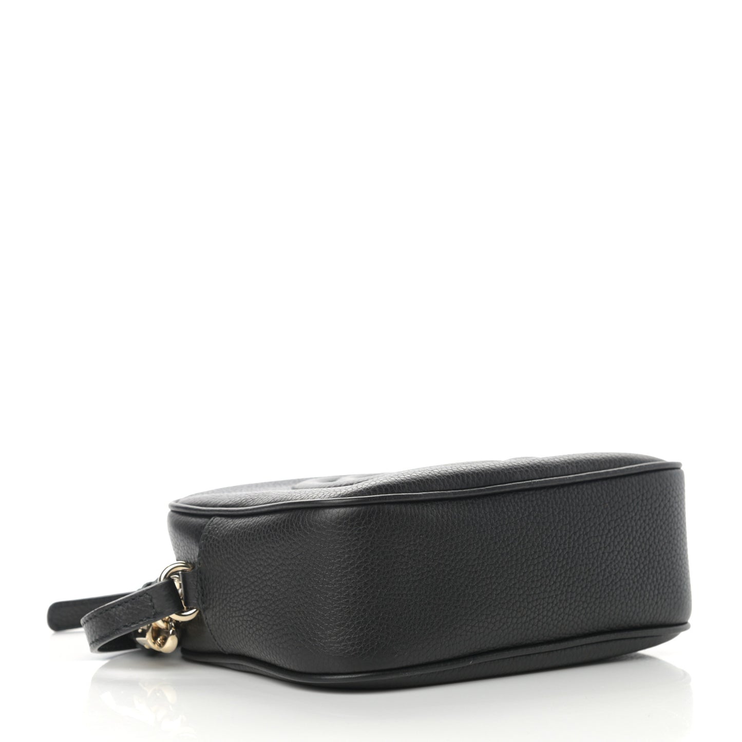 Pebbled Calfskin Small Soho Disco Bag Black