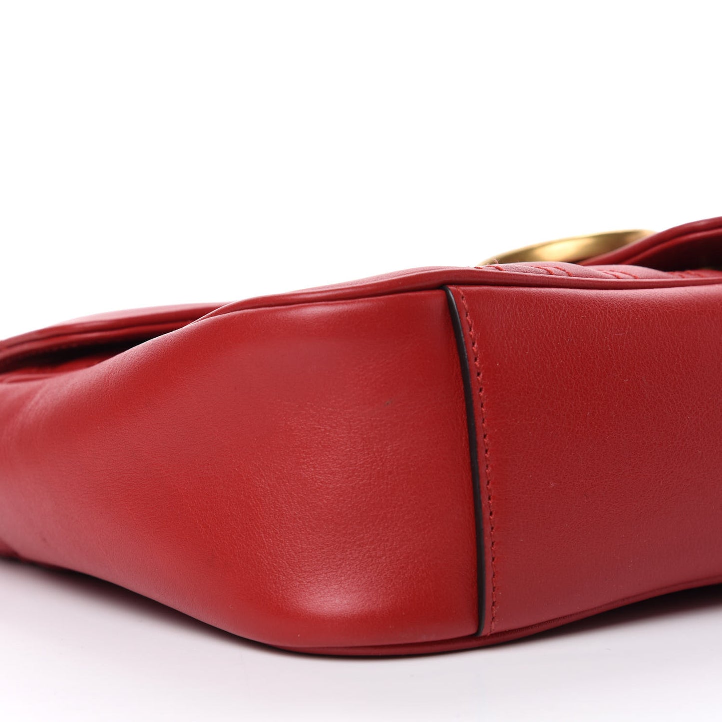 Calfskin Matelasse Small GG Marmont Shoulder Bag Hibiscus Red