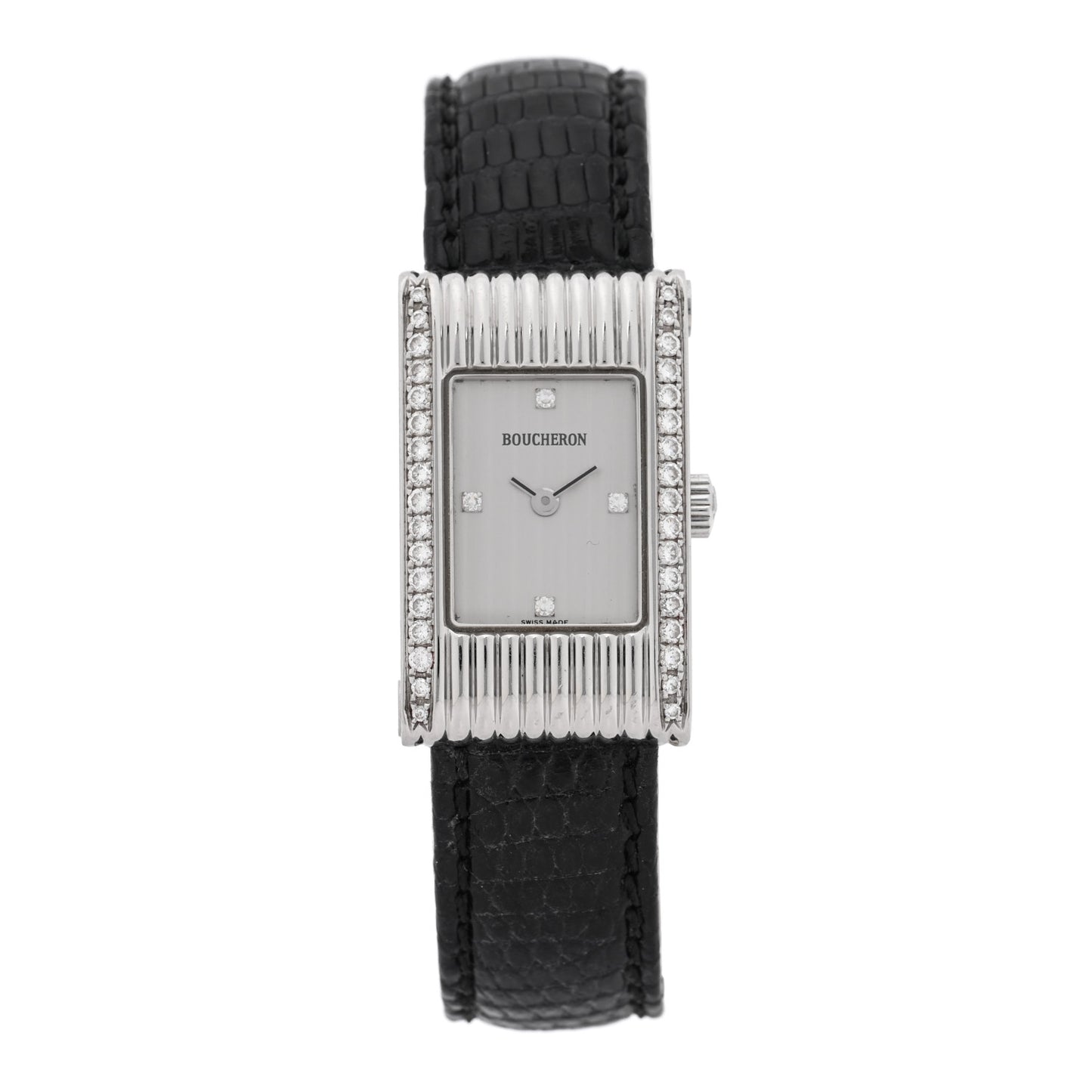 Stainless Steel Alligator Diamond 18mm Reflet Quartz Watch
