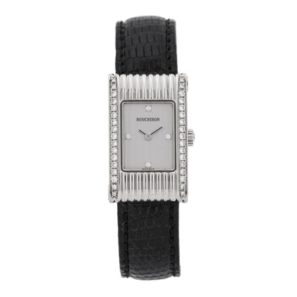 Boucheron Stainless Steel Alligator Diamond 18mm Reflet Quartz Watch 1 of 6