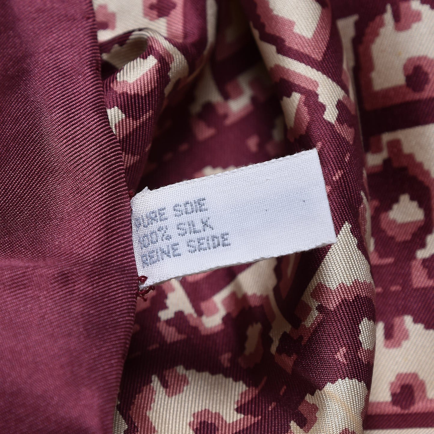 Silk Monogram Scarf Burgundy