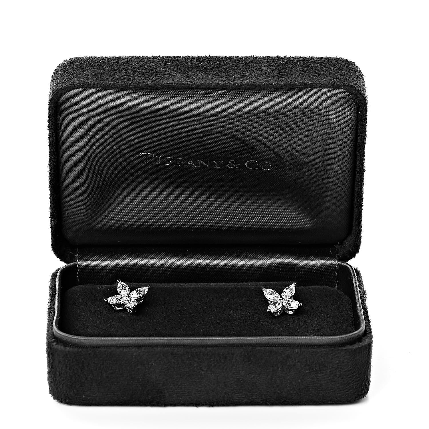 Tiffany Platinum Diamond .92ct Medium Victoria Earrings 5 of 5