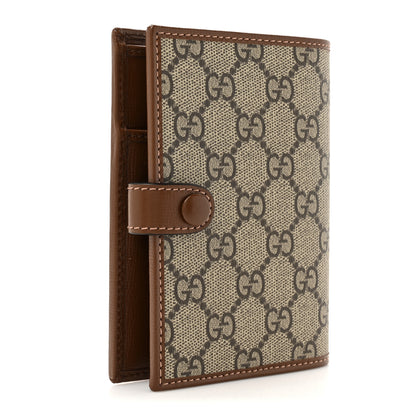 Gucci GG Supreme Monogram Azalea Calfskin Retro Interlocking G Passport Case Beige Ebony Brown Sugar 3 of 8