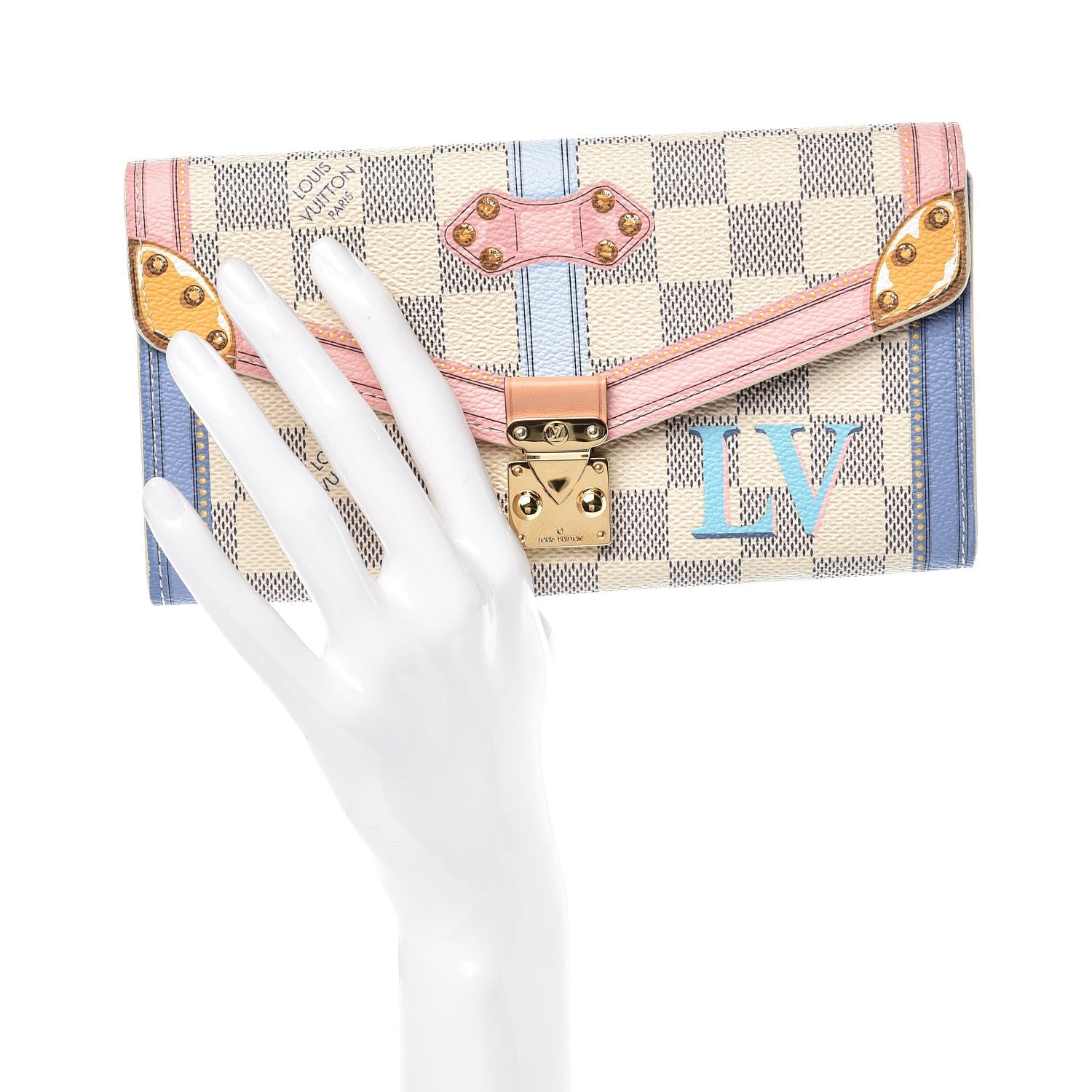 Louis Vuitton Damier Azur Summer Trunks Sarah Wallet NM 2 of 7