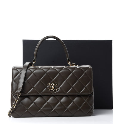 Chanel Lambskin Quilted Medium Trendy CC Flap Dual Handle Bag Dark Khaki 12 of 12