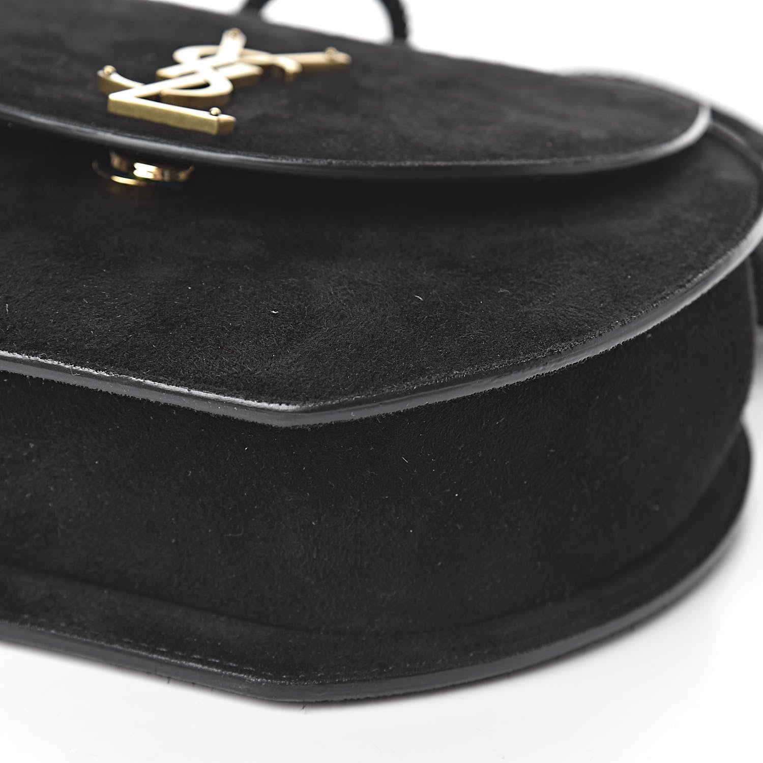 Saint Laurent Suede Tassel Demie Lune Minaudiere Black 9 of 10