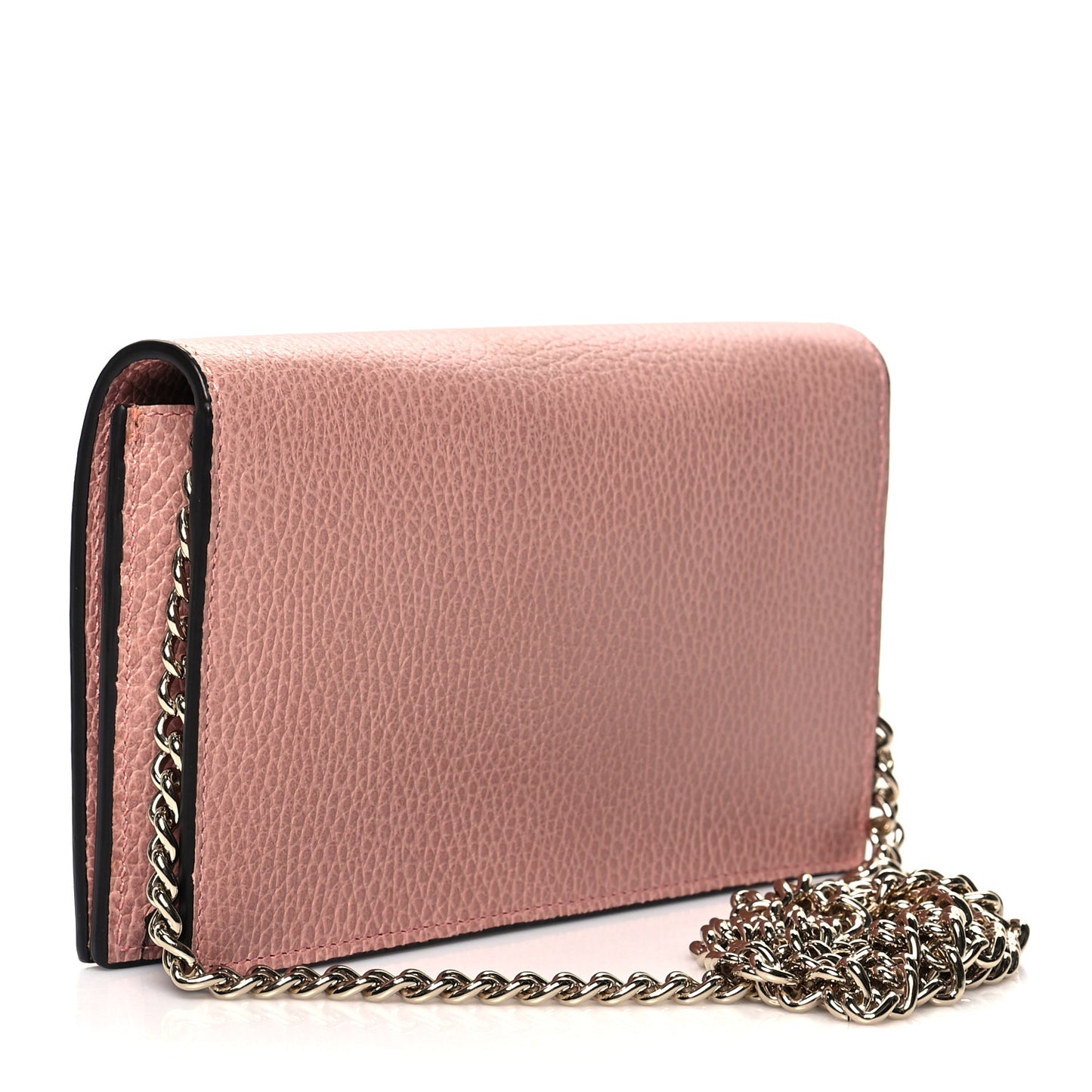Dollar Calfskin Medium Betty Chain Wallet Soft Pink