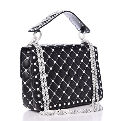 Valentino Garavani Lambskin Medium Free Rockstud Spike Shoulder Bag Black 3 of 10