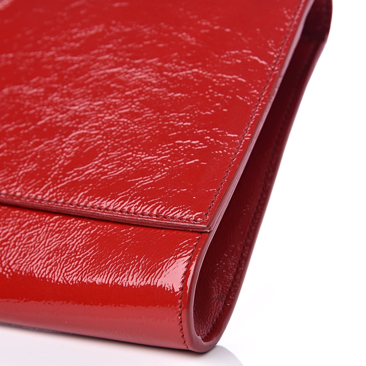 Textured Patent Monogram Large Belle De Jour Clutch Red