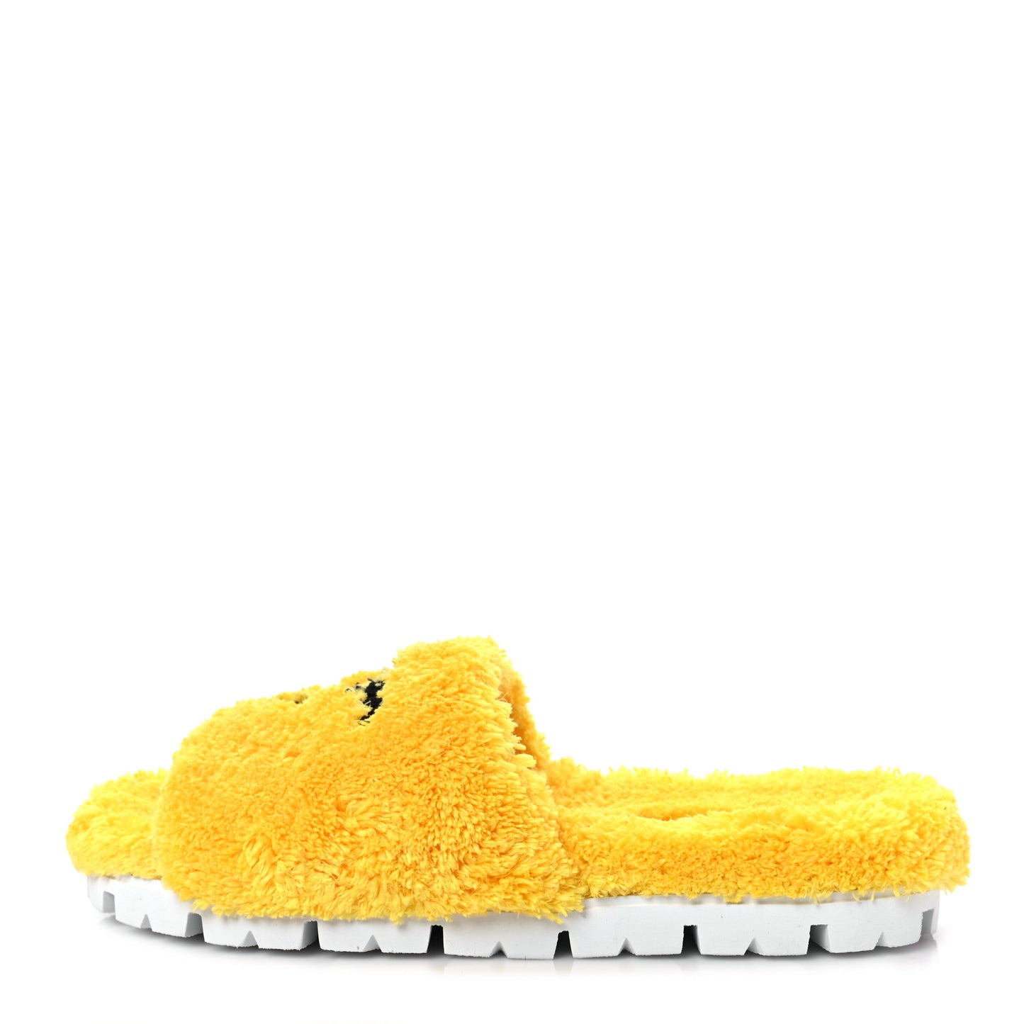 Terry Cloth Logo Lug Sole 20mm Slide Sandals 41 Giallo Black
