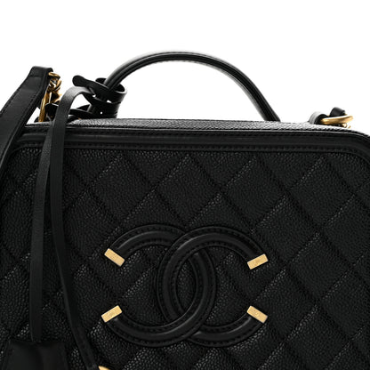 Chanel Caviar Quilted Medium CC Filigree Vanity Case Black 8 of 14